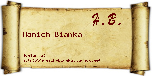 Hanich Bianka névjegykártya